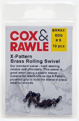 Cox & Rawle Brass Rolling Swivel X-Pattern Black 10pc